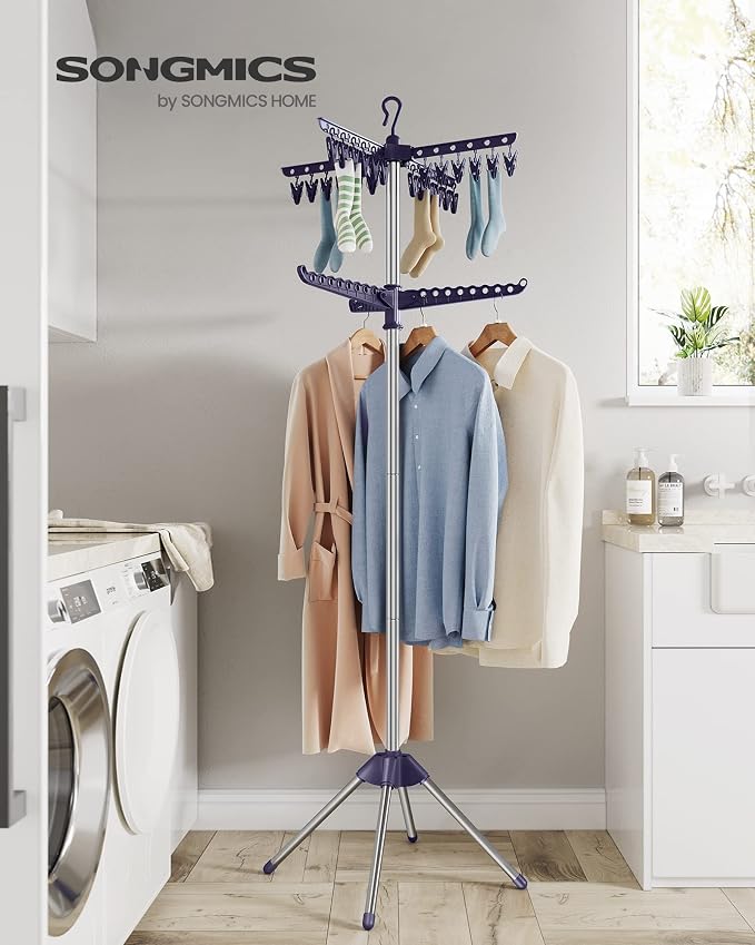 SONGMICS 2-Tier Clothes Drying Rack, 72-Inch Folding Laundry Drying Rack - Image 2