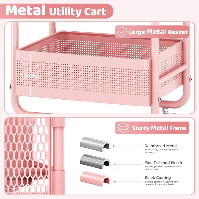 Metal Rolling Storage Cart - Image 5