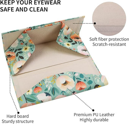 Foldable Glasses Case, Magnetic PU Leahter Sunglasses Case, Cute Hard Shell - Image 4