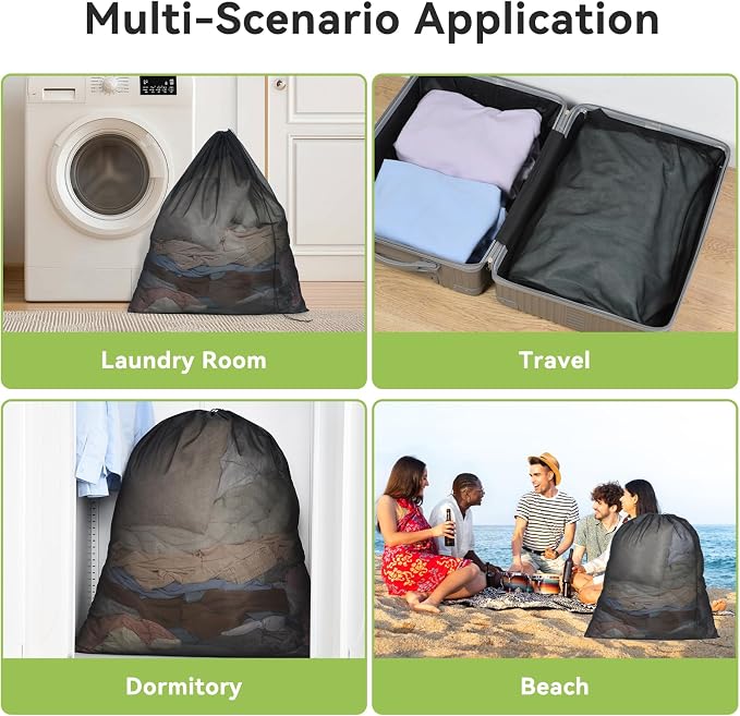OTraki Ex-Large Mesh Laundry Bags 36x43 Inch Drawstring Laundry Bag 2 Pack - Image 9