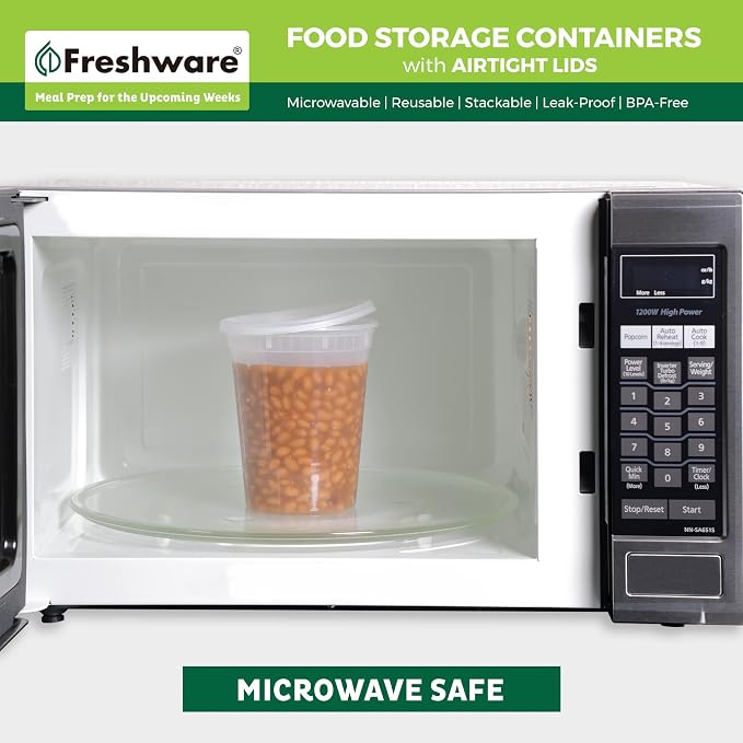 Freshware Food Storage Containers 32 oz Plastic Deli Containers - Image 5