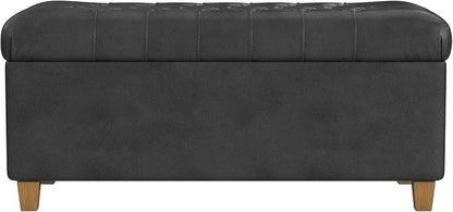 HomePop 40" Button Tufted Storage Bench - Image 9