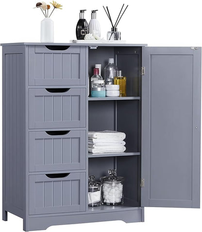 Yaheetech Large Bathroom Storage Cabinet, Freestanding Floor Cabinet by Unknown
