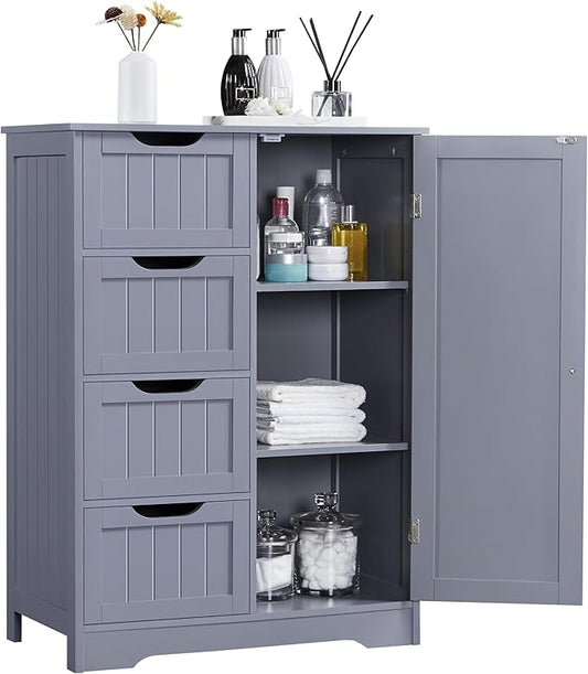 Yaheetech Large Bathroom Storage Cabinet, Freestanding Floor Cabinet by Unknown