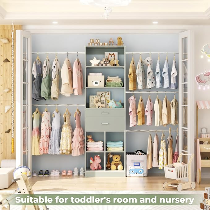 Besiost Closet System, 4-8 FT Closet Organizer Tower - Image 8