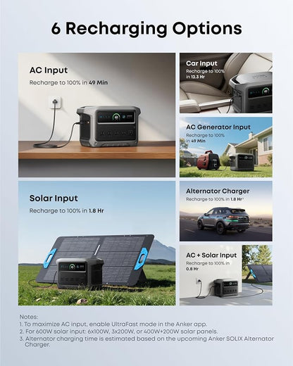 Anker SOLIX C1000 Gen 2 Portable Power Station, 000W Solar Generator, Full - Image 4