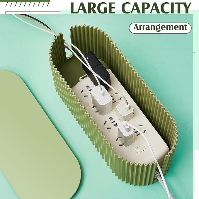 Marsui 2 Pcs Green Cable Management Organizer Box - Image 3