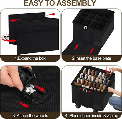Large Shoe Organizer for Closet, 16 Pairs Shoe Storage Box - Image 8