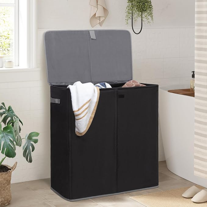 WOWLIVE Laundry Hamper with Lid, 160L Large Laundry Basket 3 Section with - Image 3