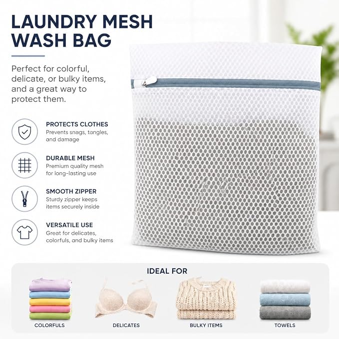 Lingerie Bags for Washing Delicates 3Pcs, Laundry Wash Bag, Honeycomb Mesh - Image 7