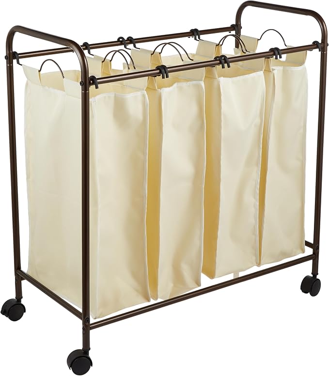 Household Essentials 7173 Rolling Quad Laundry Sorter by HouseholdEssentials