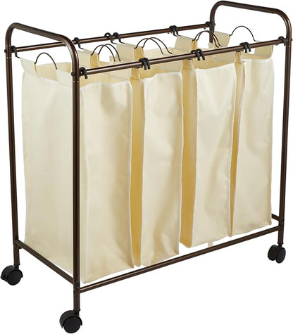 Household Essentials 7173 Rolling Quad Laundry Sorter by HouseholdEssentials