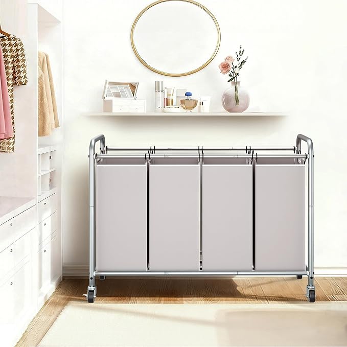 STORAGE MANIAC Laundry Sorter 4 Section, 47.5 Gal Laundry Hamper - Image 7