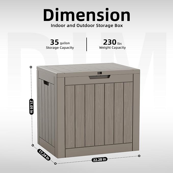 35 Gallon Waterproof Outdoor Storage Box, Deck Boxs - Image 2