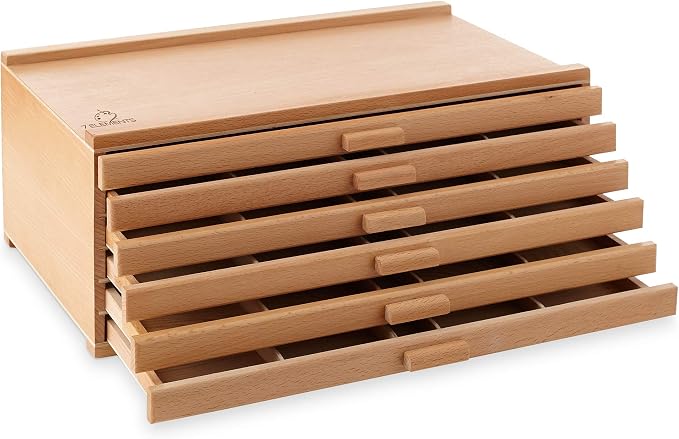 7 Elements 6 Drawer Wooden Artist Storage Supply Box by 7Elements