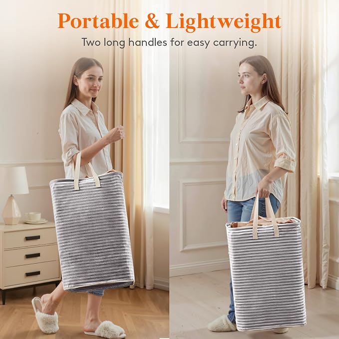 Lifewit 75L Large Collapsible Laundry Hamper, Tall Foldable Dirty Clothes - Image 4