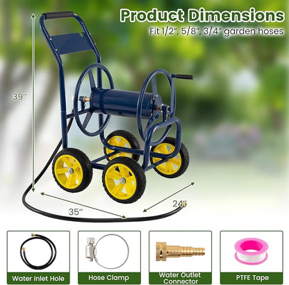 Goplus Garden Hose Reel Cart, 330ft 5/8" or 400ft 1/2" Large Capacity, - Image 8
