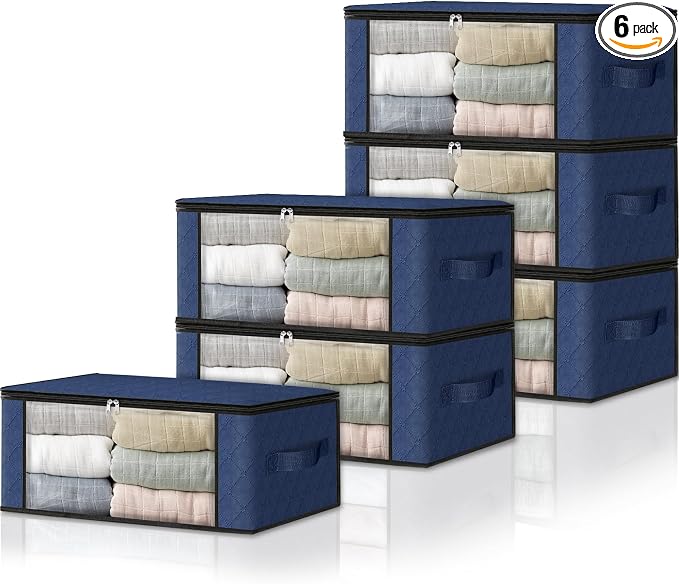 HomeHacks Storage 6-Pack Clothes Organizer Storage Bags Foldable Storage Box by HomeHacks