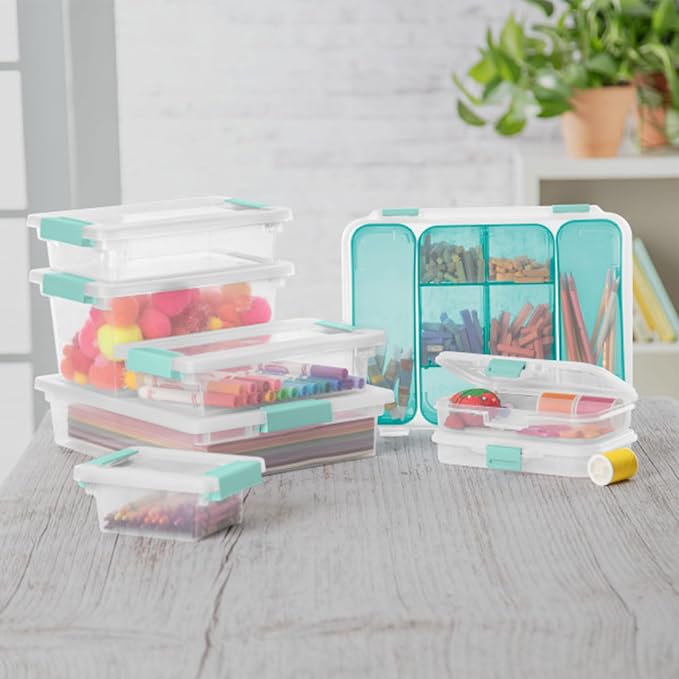 Sterilite Clip Box, Stackable Clear Plastic Bins- Small, Arts or Crafts Supplies - Image 4