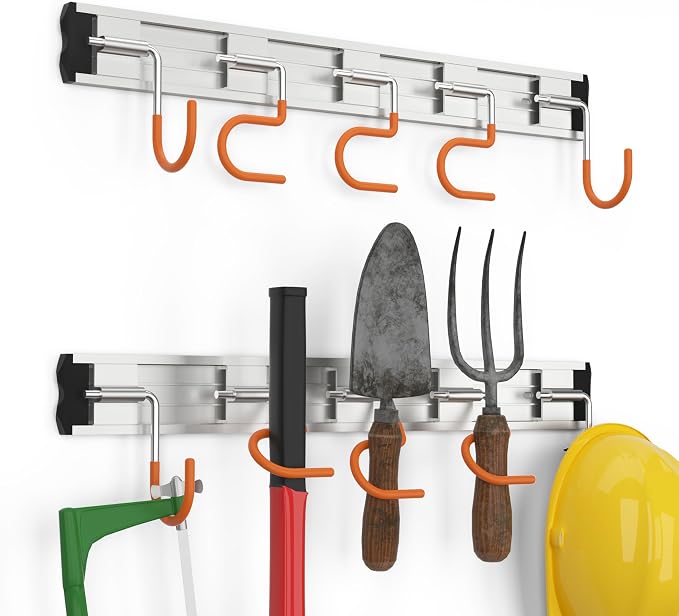69'' Aluminum Alloy Garden Tool Organizer Wall Mount Garage Organizers and - Image 5