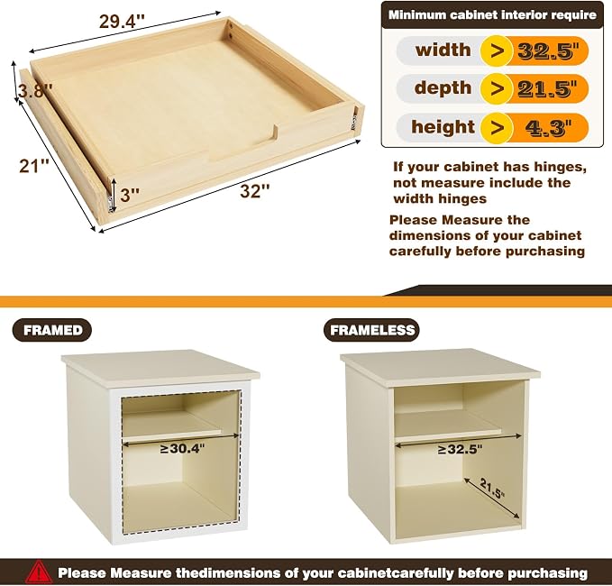 Pull Out Cabinet Organizer, Soft Close Slide Out Wooden Pull out Drawers - Image 3