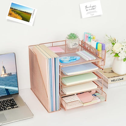 Desk Organizers and Accessories, 5-Tier Paper Letter Tray Organizer - Image 5