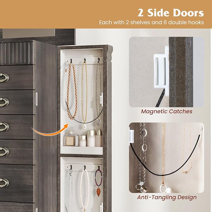 Giantex Standing Jewelry Cabinet - Image 7