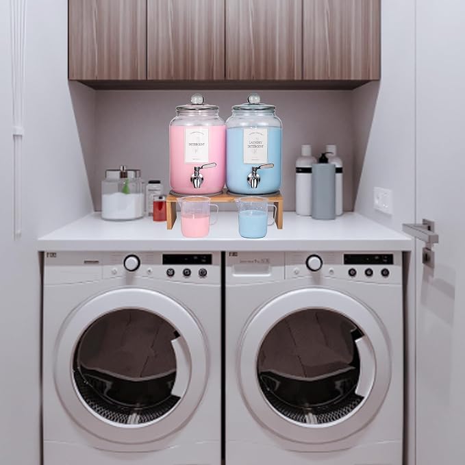 2 Pack Glass Laundry Detergent Dispenser, Sturdy glass Fabric Softener Dispenser - Image 5