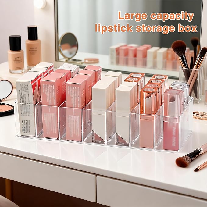 2 Pack Clear Acrylic Makeup Organizers, 7-Section Bathroom Organizer - Image 7