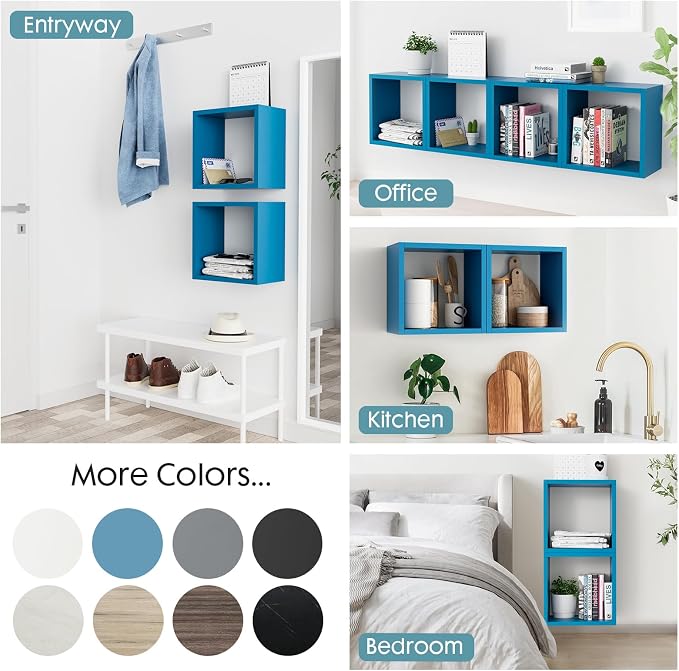 Cube Floating Shelves Set2, Display Shelves Wall Mount 7.75" D x 12.5" W x - Image 5