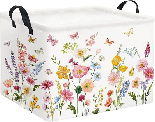 Rectangular Baby Girls Basket Kids Baby Storage Basket Cute Storage Bin by TIBAOLOVER