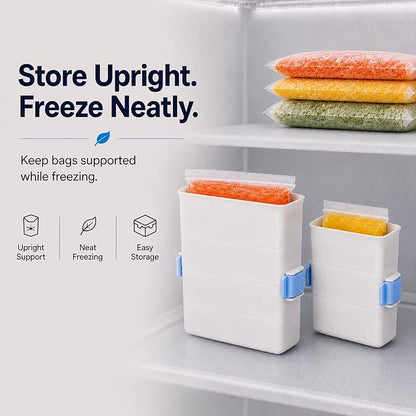 Freezer Food Block Maker, 2 Pack Freezer Bag Holder, Durable Hard Plastic - Image 8