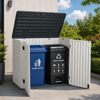 EHHLY Horizontal Resin Storage Shed, 35 Cuft Garden Tool Sheds & Outdoor Storage - Image 2