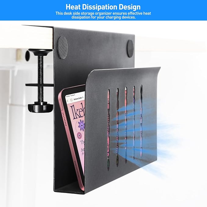 MAXECHO Desk Side Storage, Under Desk Laptop Mount, Table Side Hanging File - Image 6