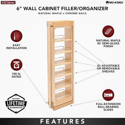 Rev-A-Shelf 6" W x 39" H Pull Out Quad Shelf Organizer - Image 4