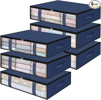 StorageRight Under Bed Storage Bags 6 Pack, 40L Large Clothes & Comforter by StorageRight