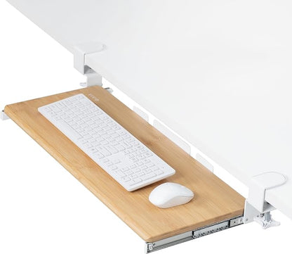VIVO Real Bamboo Large 27 x 11 in Under Desk Keyboard Tray, MOUNT-KB05O | by Unknown