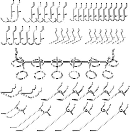 Hiltex 53106 Pegboard Hook Assortment Set, 50 Piece Heavy Duty, Pegboard Hooks by Hiltex