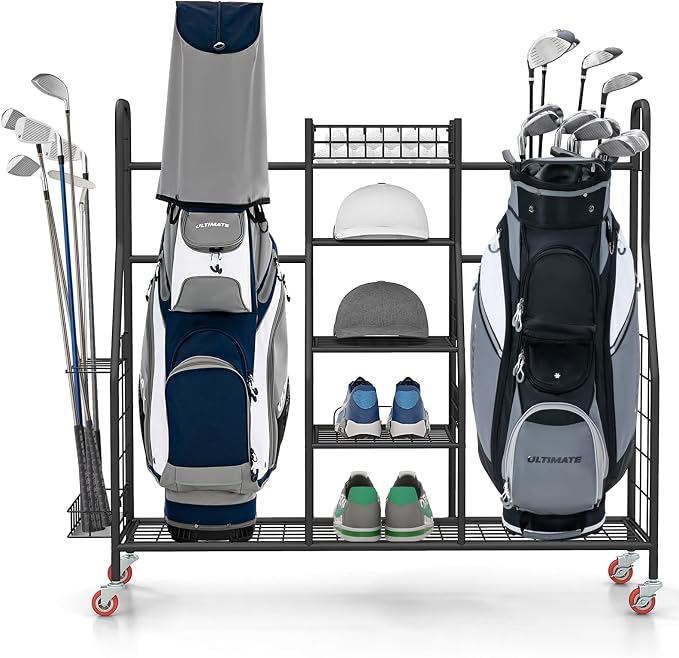 GYMAX Golf Bag Organizer, Golf Storage Garage Organizer by GYMAX