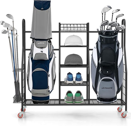 GYMAX Golf Bag Organizer, Golf Storage Garage Organizer by GYMAX