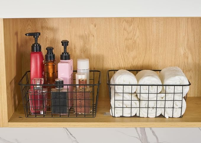 JUNCHU CHERRY Wire Kitchen Storage Basket 4 Packs, Perfect Pantry Organization - Image 5