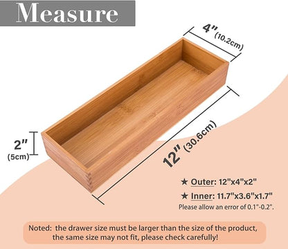 Bamboo Drawer Oragnizer Box, Kitchen Seasoning Organizer Tray, Tableware Knife - Image 2