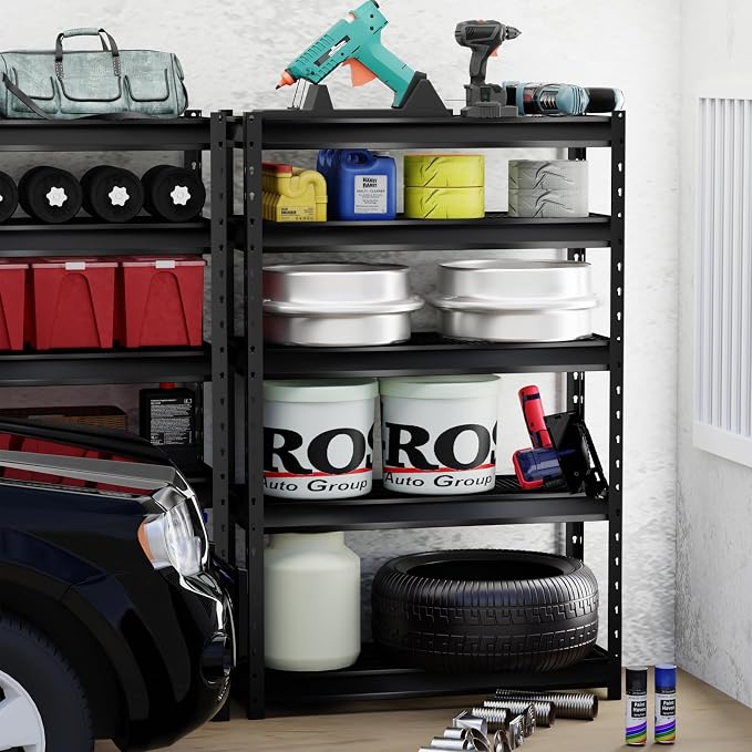 The Atlas 48" W Heavy Duty Garage Shelving Load 10000lbs, 5 Tier Metal Storage - Image 2