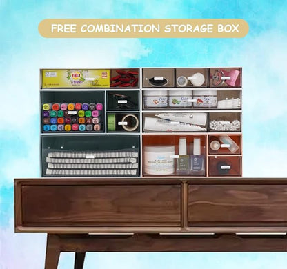 Desktop Stackable Storage 3 Drawers, Makeup Desk Organiser Storage Box - Image 5