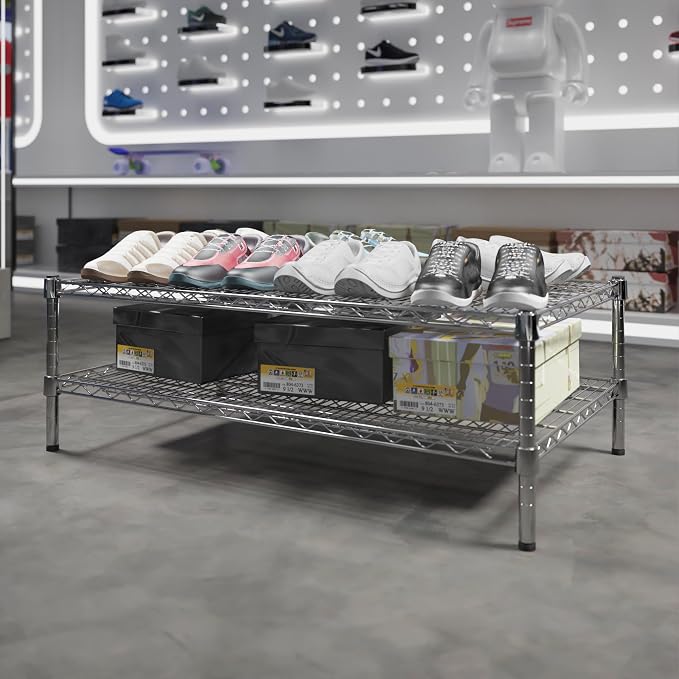 24" Deep x 42" Wide x 14" Height Wire Shelving Kit | 2-Tier | NSF Commercial - Image 2