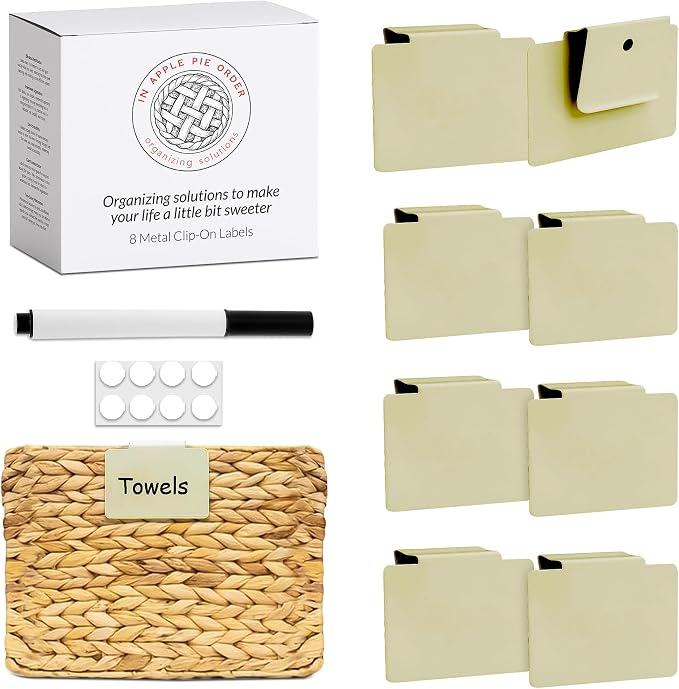 Labels for Storage Bins | Metal Storage Bin Clips by InApplePieOrder