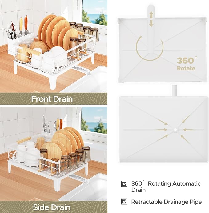 JYPS Dish Drying Rack for Kitchen Counter Decor - Image 5