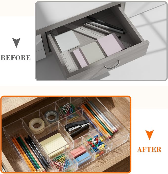 Large Acrylic Desk Deep Drawer Organizer - Image 4