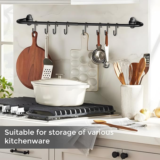 2Pack Hanging Pot Pan Rack, Heavy Duty 5/8'' Diameter Adjustable Kitchen - Image 7