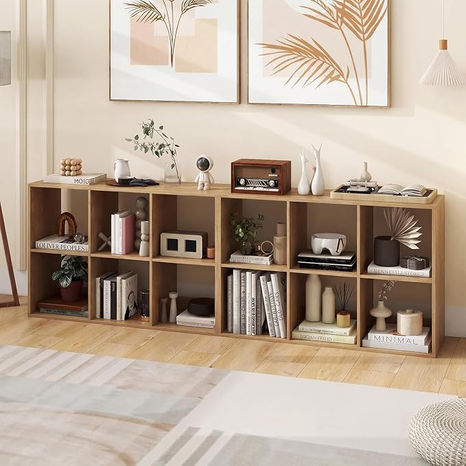 POWERSTONE 6 Cube Storage Organizer, 3 Tier Cubby Bookshelf Freestanding - Image 8